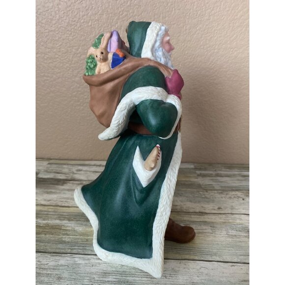 Lenox Victorian Santa Figurine 1993 Fine Porcelain Christmas Decoration Green Co - Picture 7 of 13